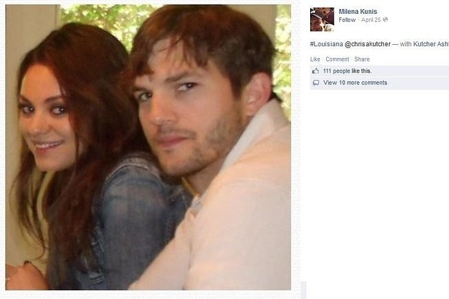 Mila Kunis i Ashton Kutcher (fot. screen z Facebook.com)