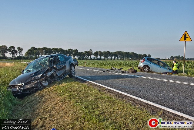 Wypadek na DK 11 między Biskupicami i Sarnowem.