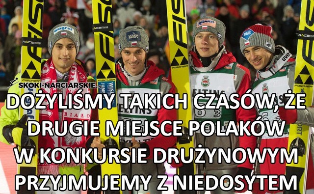 Polscy skoczkowie zajęli drugie miejsce w konkursie drużynowym. Internauci skomentowali ich występ. Zobaczcie memy