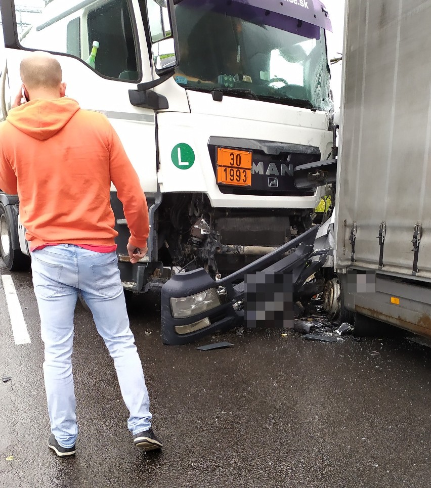Na krajowej 94 w Wierzbnej zderzyły się dwie ciężarówki. 2 osoby sa ranne [ZDJECIA INTERNAUTY]