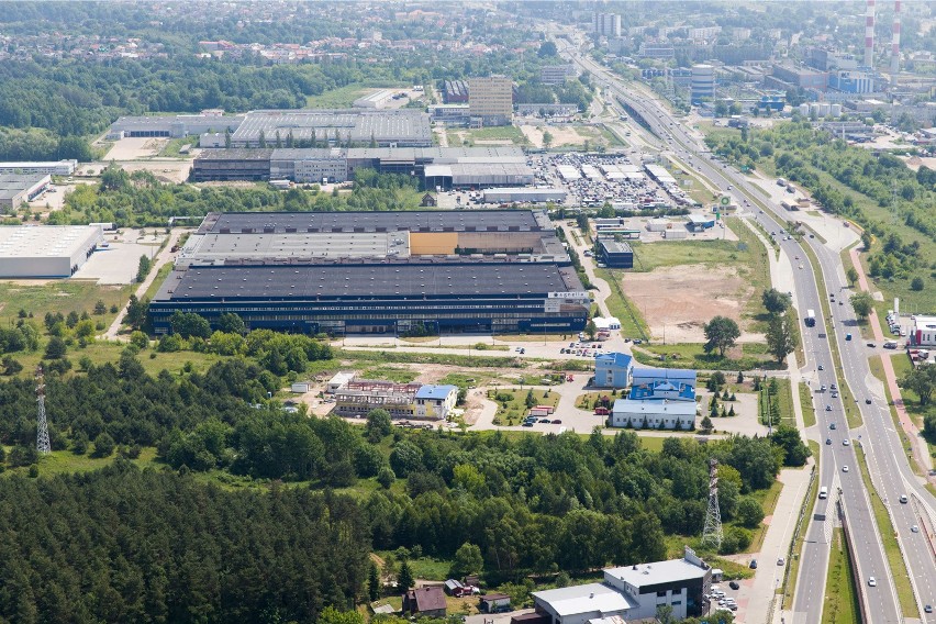 Fabryka dywanów Agnella w Białymstoku z lotu ptaka