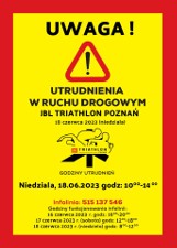 Utrudnienia w ruchu w związku z JBL Triathlon Poznań. W niedzielę mieszkańcy okolic Śródki i Swarzędza muszą uważać na zamknięcie ulic