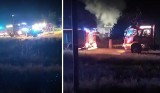 W Rynarzewie spłonęły dwie ciężarówki. Pożar gasiło pięć zastępów straży