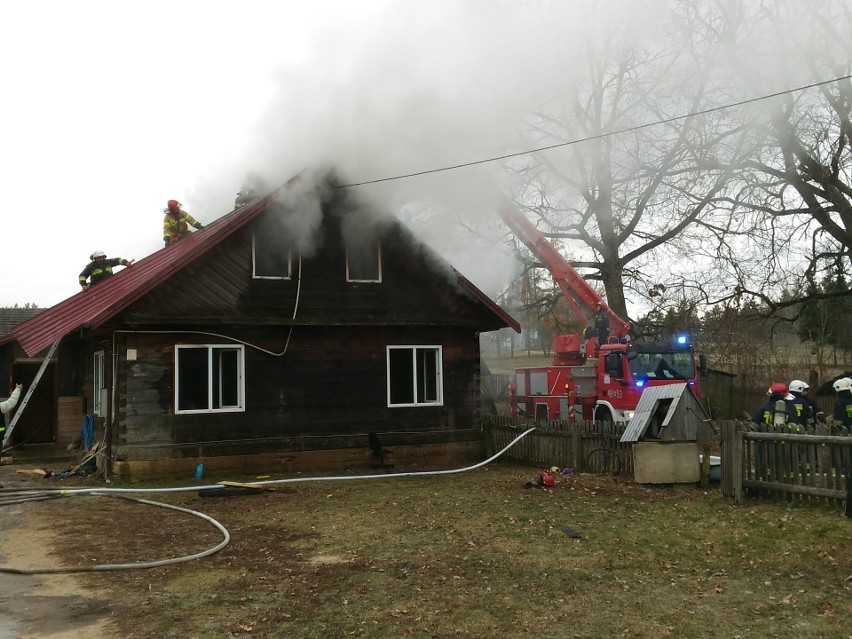 Pożar domu w Lipinie