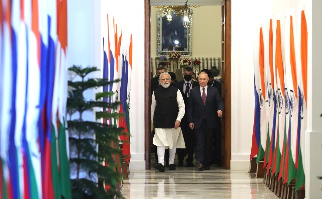 Władimir Putin i Narendra Modi. New Delhi, 6 grudnia 2021 r.