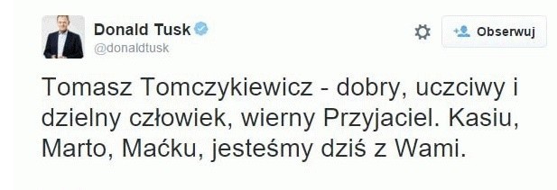 Pogrzeb Tomasz Tomczykiewicza w Pszczynie. Przyjadą Donald Tusk i Ewa Kopacz