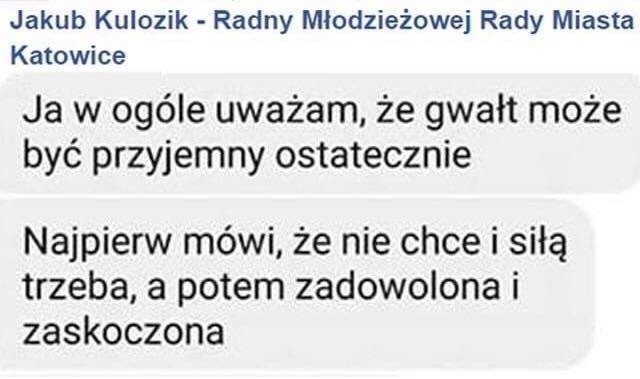 Jakub Kulozik z młodzieżówki Partii Korwin w Katowicach