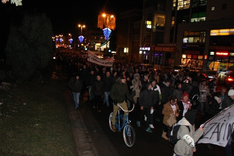 Protest przeciwko ACTA w Koszalinie.