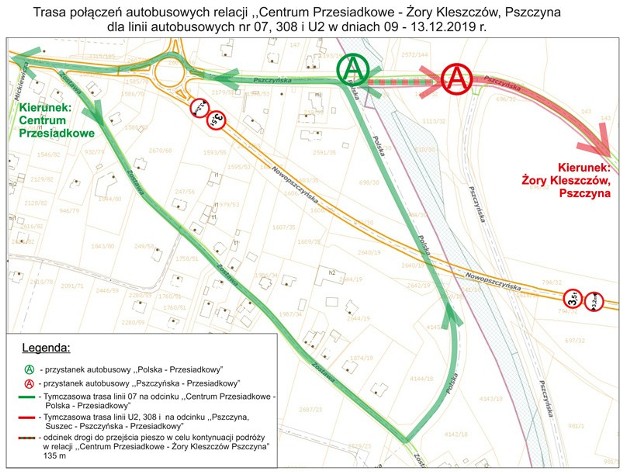 Mapa objazdu i rozkłady jazdy autobusów na czas utrudnień