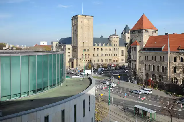 Widok z nowego budynku Uniwersytetu Ekonomicznego w Poznaniu