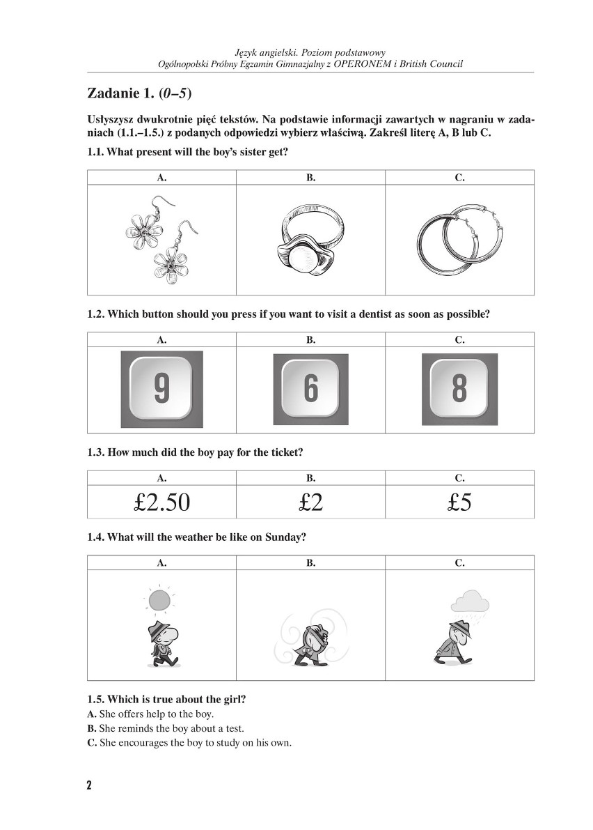 Próbny egzamin gimnazjalny 2018 OPERON: ANGIELSKI PODSTAWOWY - arkusz zadań  i klucz odpowiedzi | Dziennik Polski