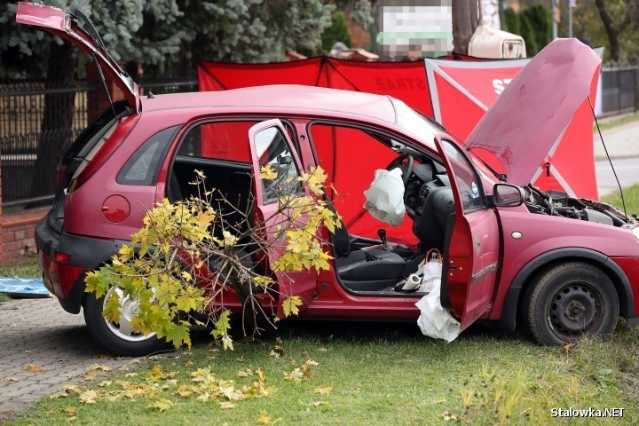 Tragiczny wypadek drogowy w powiecie stalowowolskim. Zmarła kobieta kierująca samochodem