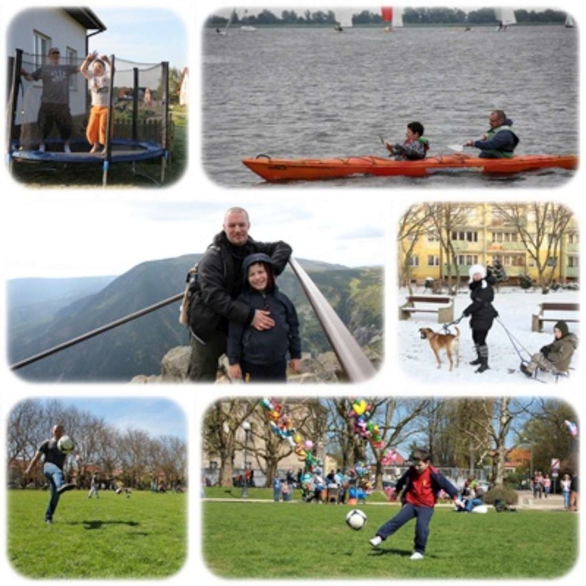 "Trampolina oraz piłka. Spacer w śniegu, góry, woda. Tak...