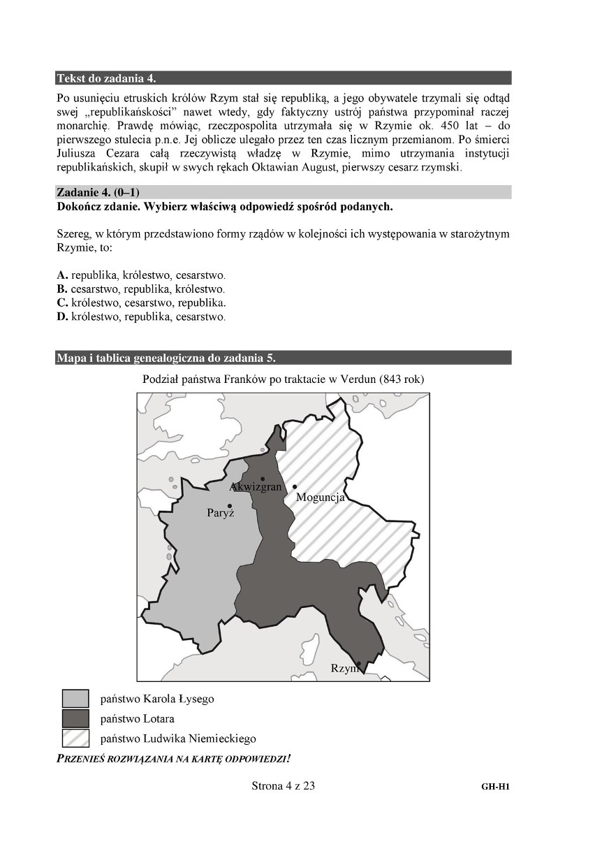 EGZAMIN GIMNAZJALNY 2017 ARKUSZE PDF CKE, KLUCZ ODPOWIEDZI