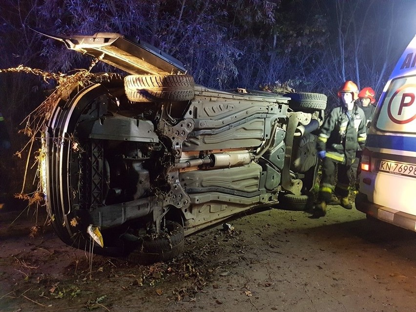 Podole Górowa. Samochód wypadł z drogi, a kierowca skończył podróż w szpitalu. [ZDJĘCIA]