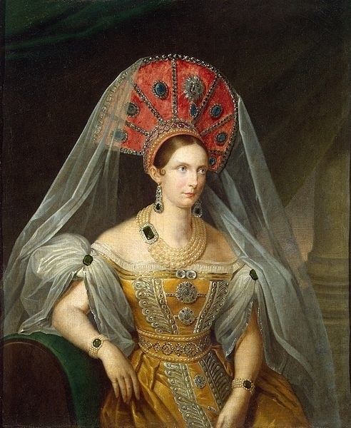 Portret księżniczki Aleksandry Fiodorownej pędzla A. Maliukowa ze zbiorów Ermitażu