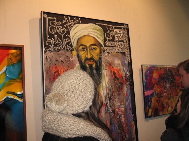 Imponującego Bin Ladena namalował Adam Roskowinski.Obraz nosi tyutuł "Rocznica".