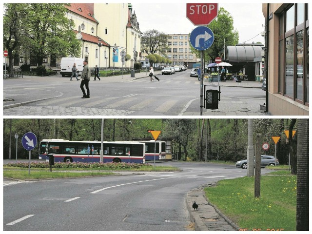 Plac Piastowski, to jedno z kilku miejsc, gdzie nie ma znaku pionowego, inforumującego o przejściu dla pieszych. Przy kilku przejściach na osiedlu Leśnym również nie ma odpowiedniego oznakowania (np. przy pętli autobusowej).