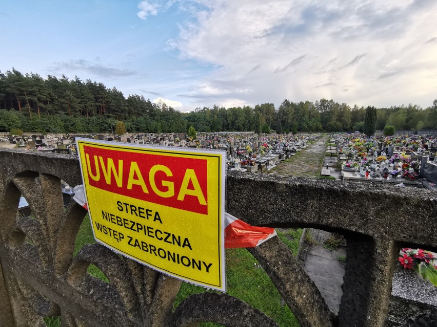 Zapadlisko na cmentarzu w Trzebini jest tymczasowo...