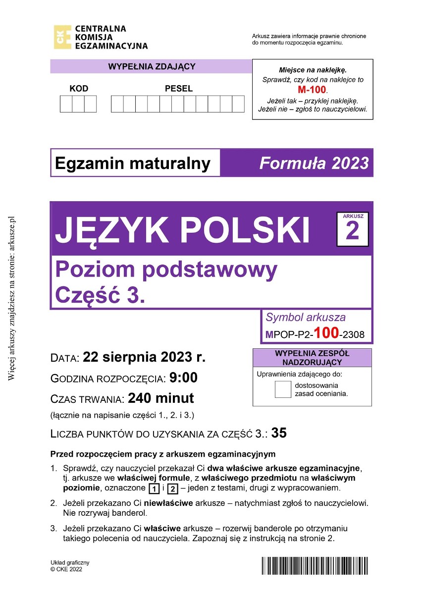Matura poprawkowa 2023. ARKUSZE, język polski. Tu znajdziesz egzaminy w obu formułach