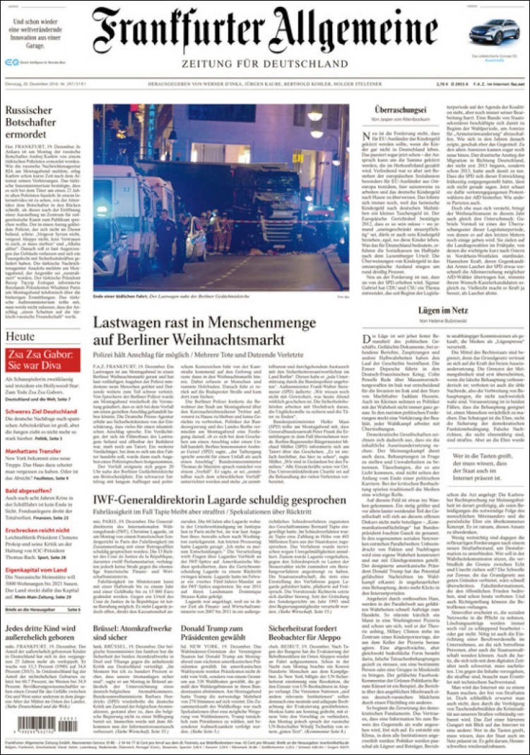 Zamach w Berlinie: Światowa prasa o zamachu w Berlinie