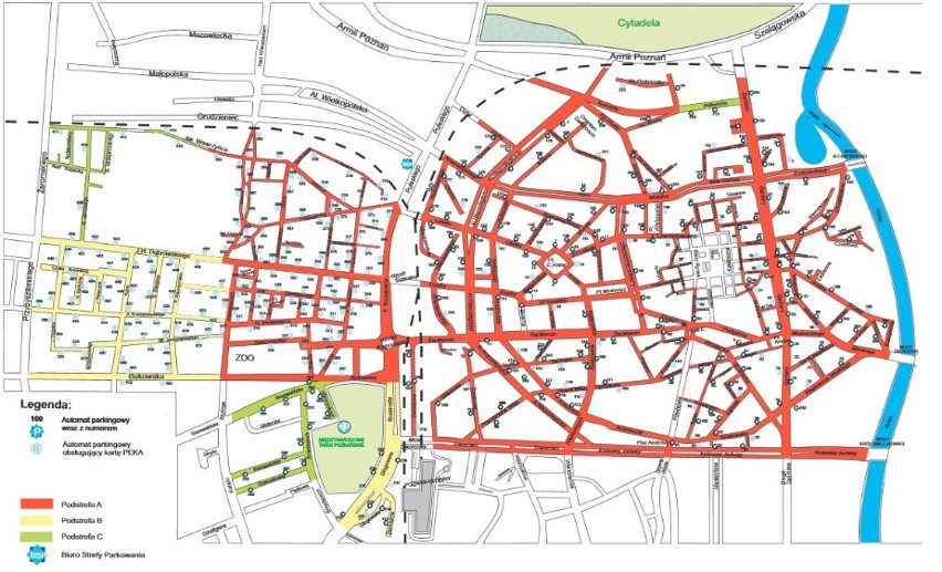 Poznań podzielony jest na trzy podstrefy SPP. W pierwszej...