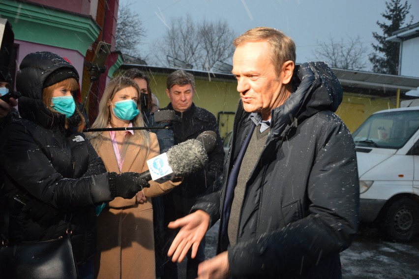 Donald Tusk, lider Platformy Obywatelskiej, odwiedził w...