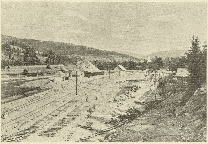 Nowy dworzec kolejowy w Wiśle, rok 1929