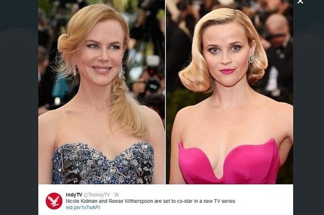 Nicole Kidman i Reese Whiterspoon zagrają razem w serialu (fot. screen z Twitter.com)