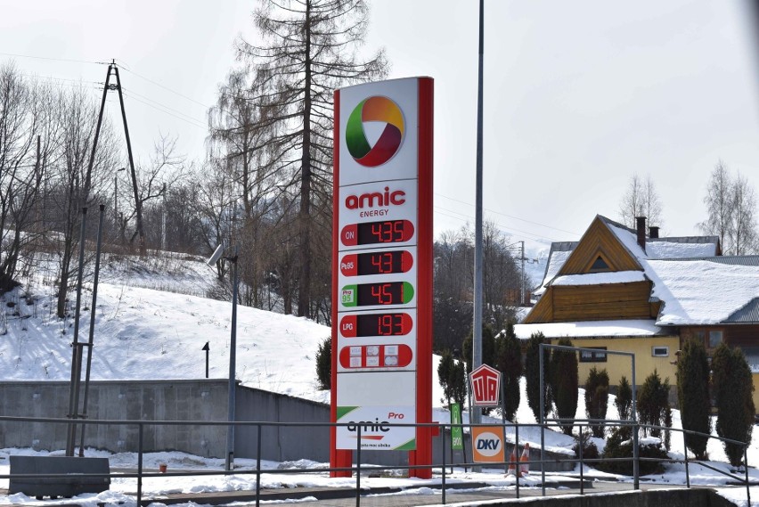 Stacja paliw Amic na Spyrkówce w Zakopanem....