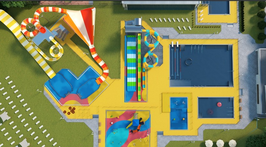 Wizualizacje kompleksu basenów w Raciborzu