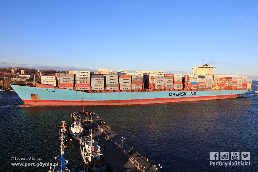 Charlotte Maersk w Porcie Gdynia, 12.02.2019