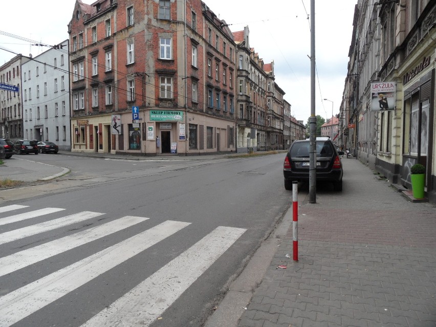 Blokady na ulicy Katowickiej w Bytomiu. Ale nie na całej