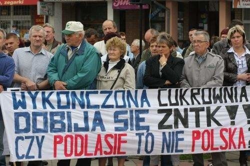 Pracownicy ZNTK też protestowali, ale nie udało się uratować zakładu.