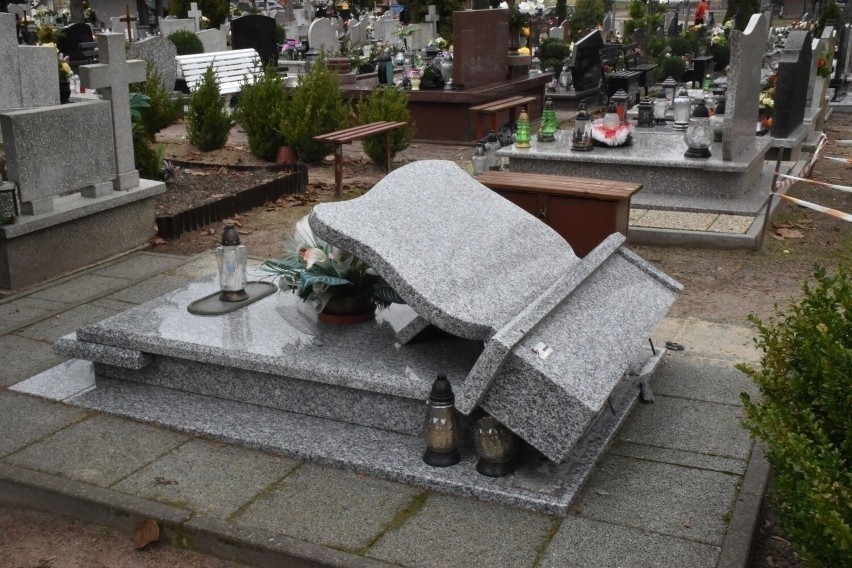 Zniszczone groby na cmentarzu w Prabutach to finał sylwestrowej „zabawy” .  - To wynaturzenie – komentuje burmistrz