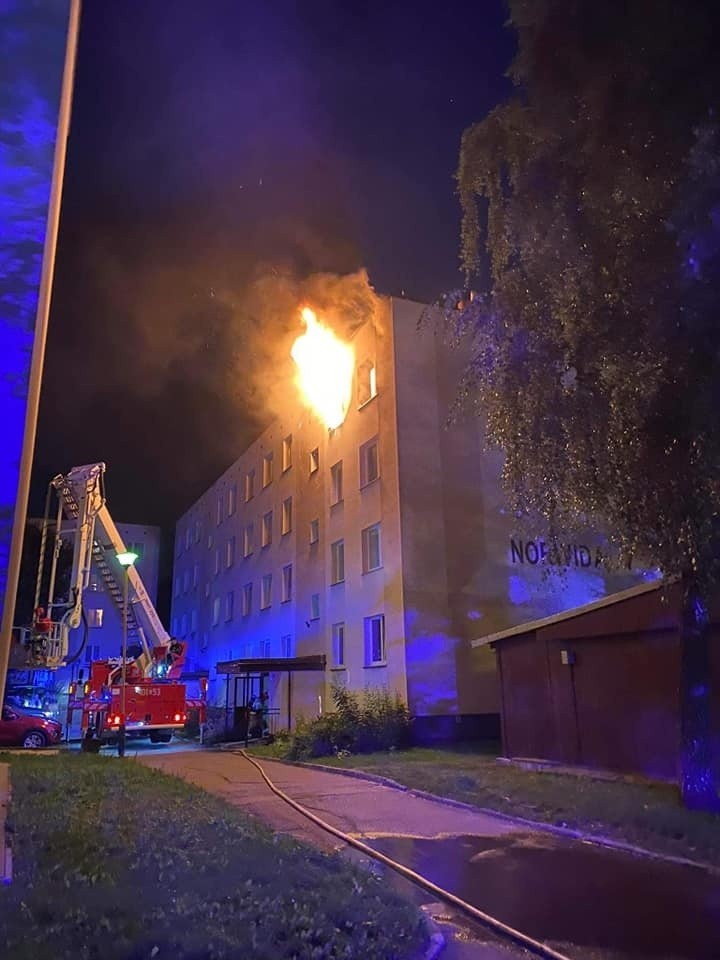Pożar mieszkania w Augustowie