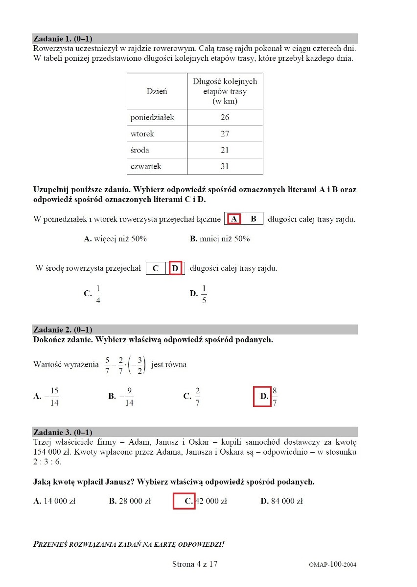 Egzamin ósmoklasisty 2020 MATEMATYKA. ODPOWIEDZI I ARKUSZE CKE. Test  8-klasisty z matematyki 16.06.2020. Klucz odpowiedzi, rozwiązania | Głos  Pomorza