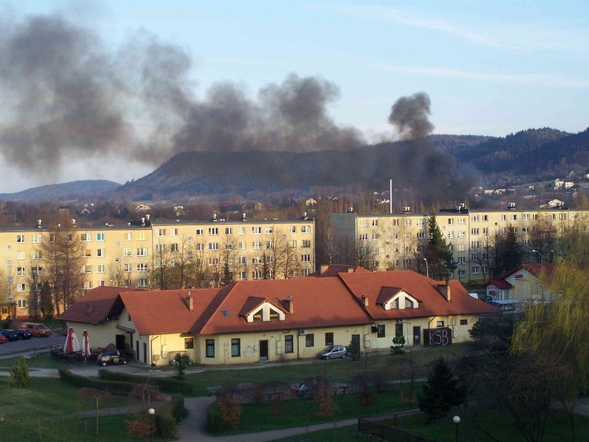 Pożar na osiedlu Lenartowicza w Andrychowie