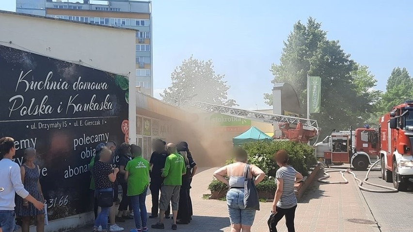 Pożar marketu w Koszalinie