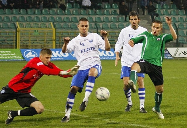 Damian Piotrowski strzelił jedna z trzech bramek dla KS w wygranym meczu z Flotą Świnoujście.