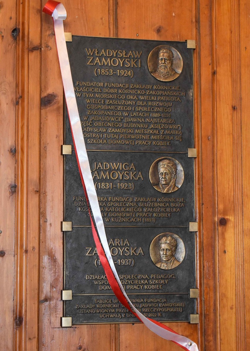 Rodzina Zamoyskich upamiętniona w najstarszej części "Księżówki" w Zakopanem