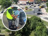 W Grudziądzu na "podwójnym" gazie zjeżdżając z ronda skosił wysepkę. Wjechał w młodą kobietę [wideo]