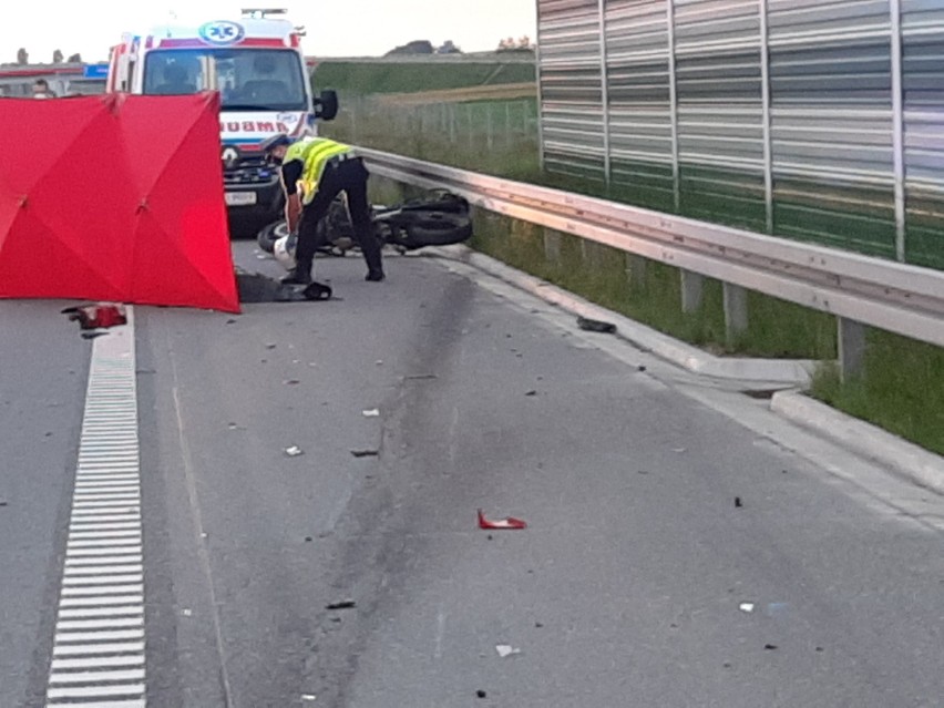 Śmiertelny wypadek motocyklisty na autostradzie A1....