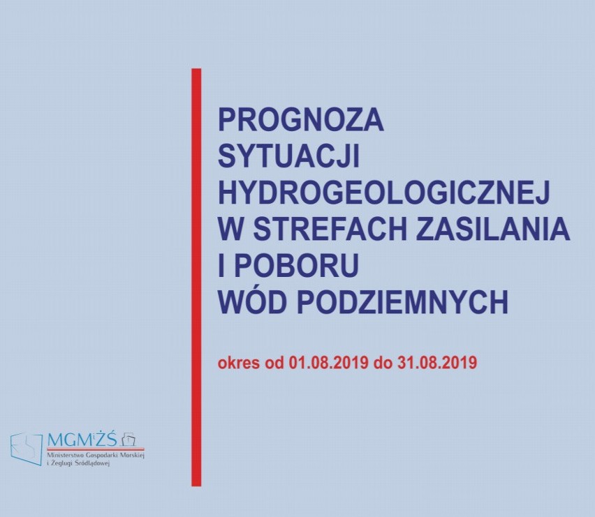 Prognoza hydrologiczna na sierpień 2019