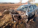 Orzechowicze. Wypadek pod Bielskiem Podlaskim. Zderzyły się kia i volvo. Kierowcy obu aut trafili do szpitala [ZDJĘCIA]