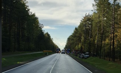 Suchowolce. Wypadek dwóch samochodów na DK nr 66 Bielsk Podlaski - Kleszczele. Dwójka dzieci oraz kierowca w szpitalu (zdjęcia)