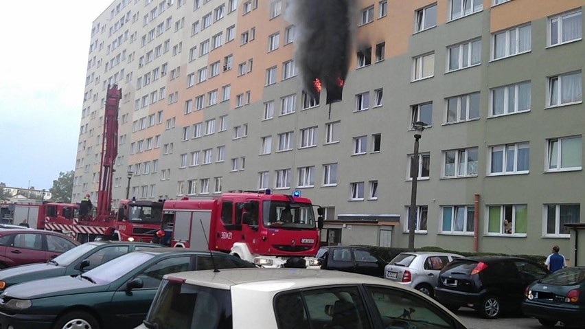 Pożar we Włocławku przy ul. Hożej