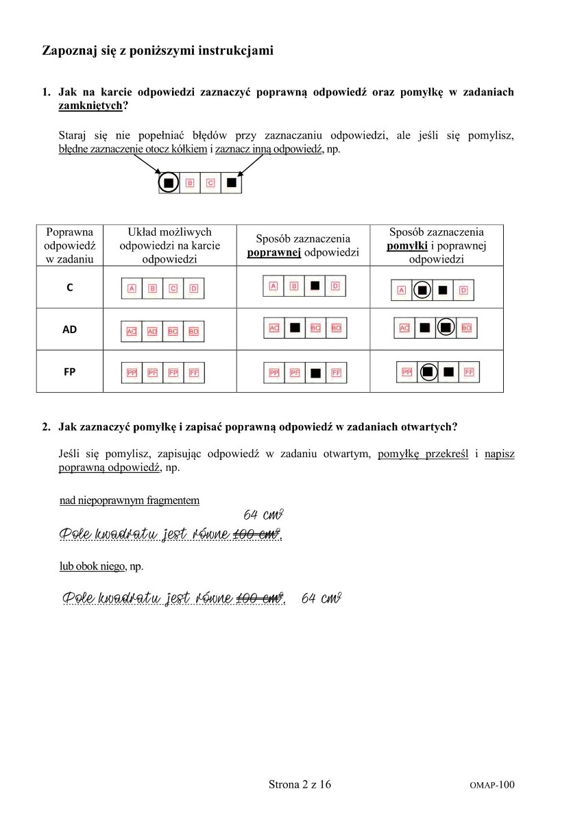 Próbny egzamin ósmoklasisty MATEMATYKA 2020. ARKUSZ CKE