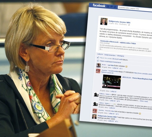 Małgorzata Jacyna-Witt, radna niezależna, kontrowersyjnym wpisem wywołała burzę w komentarzach pod swoim wpisem