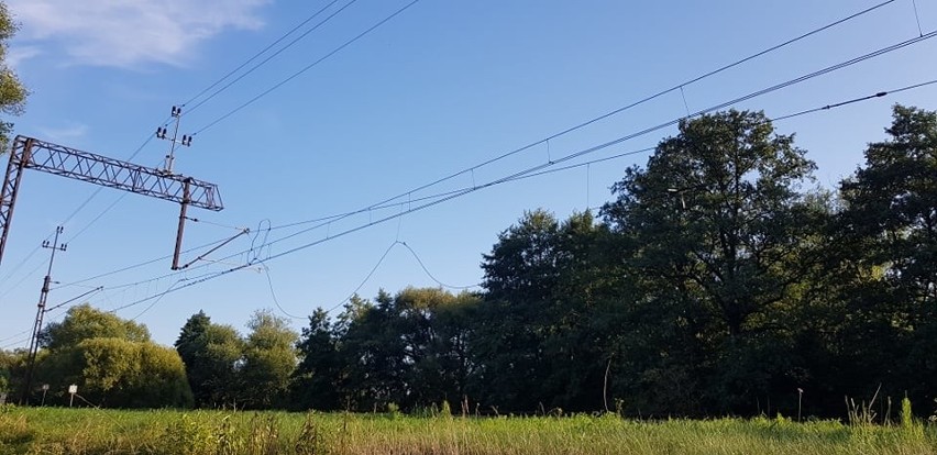 W wyniku zerwania trakcji pociąg pospieszny blokuje przejazd...